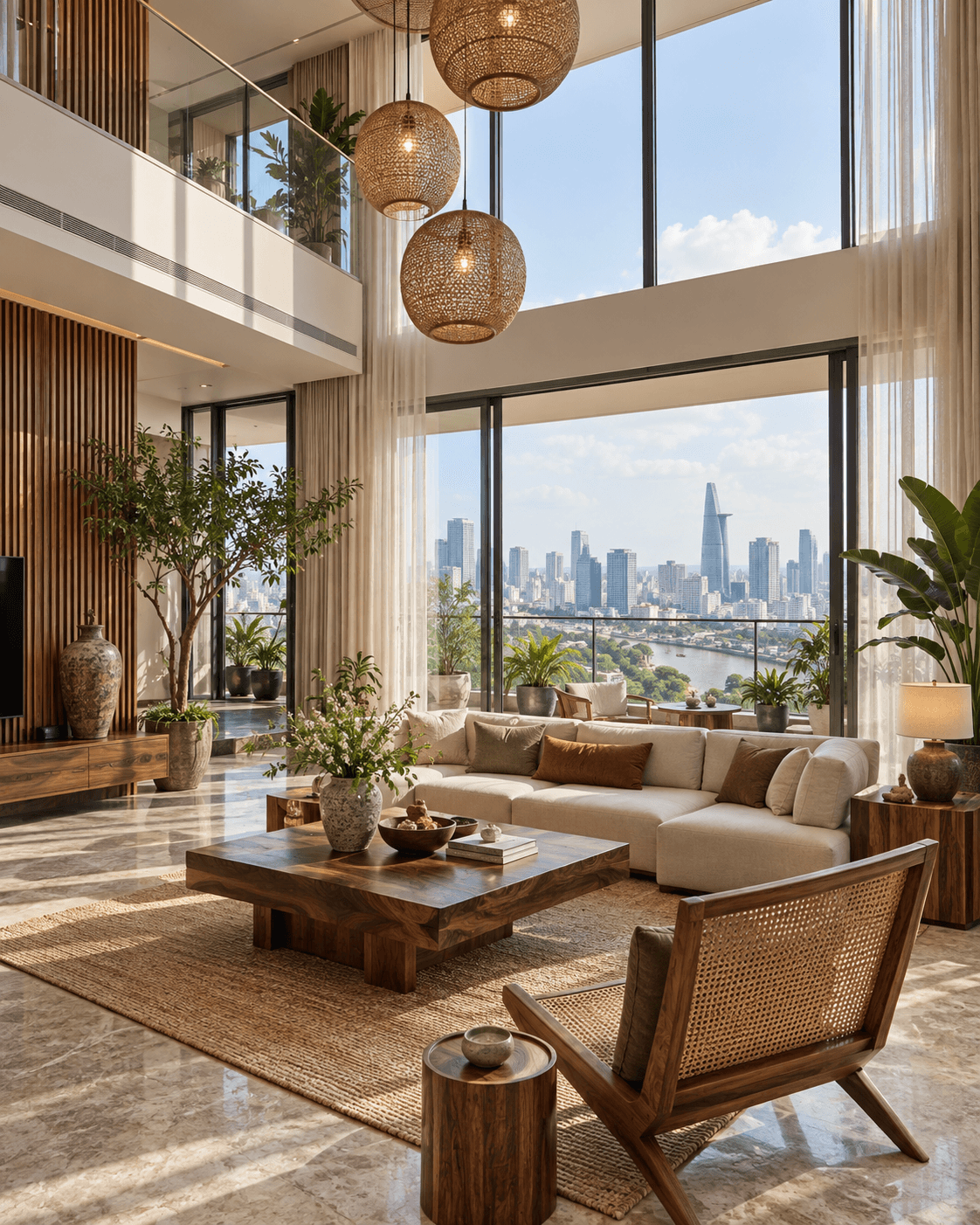 Penthouse với vật liệu bản địa